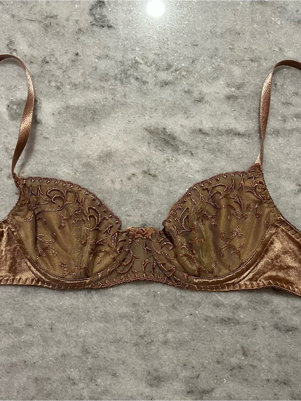 Vintage Christian Dior Embroidered Bralette in Bronze